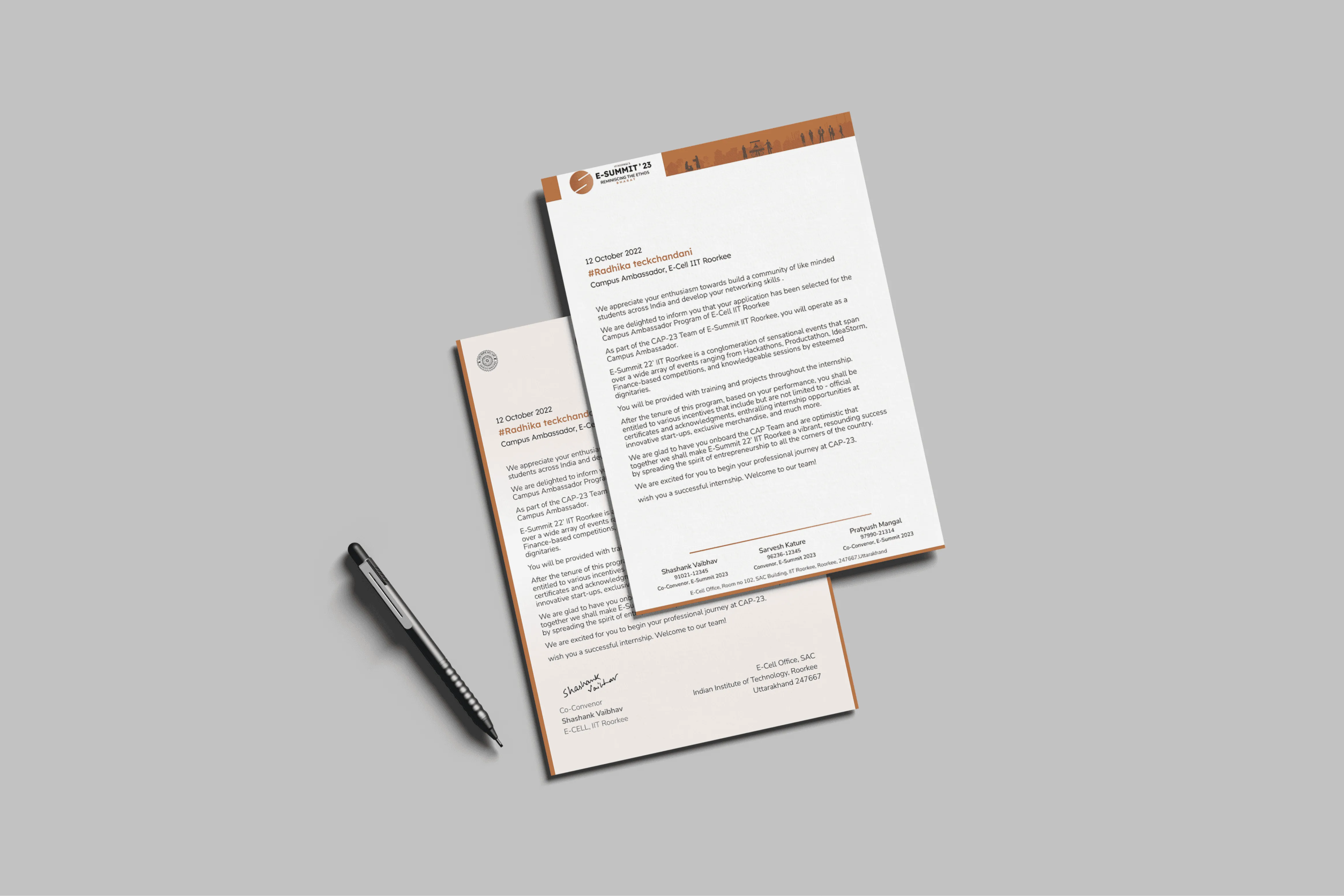 Sponsor letterhead design