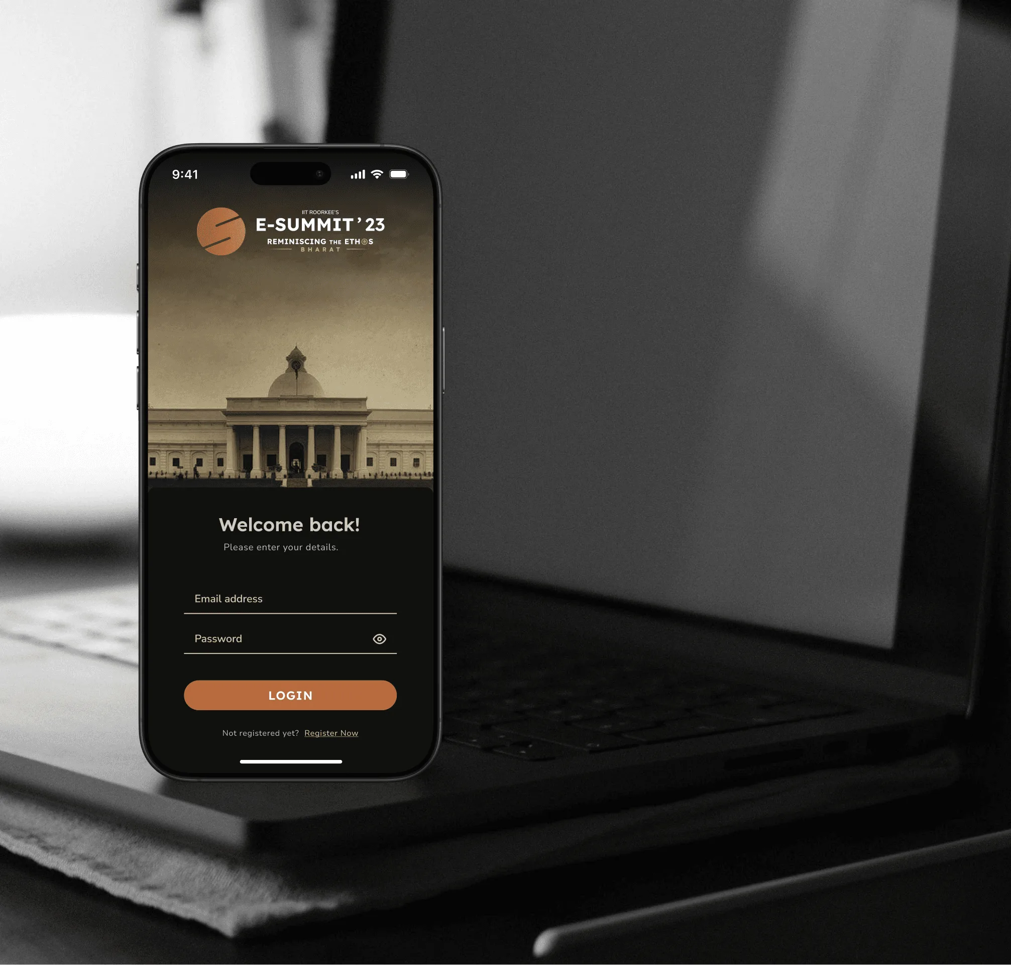 E-Summit website login screen